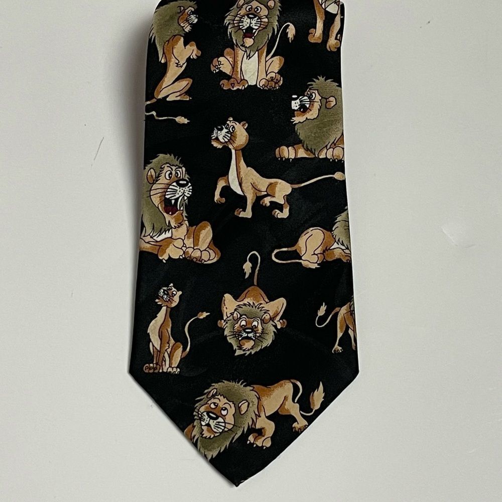 Vintage Dimoda Handmade Lion and Lioness Tie